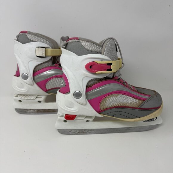 Adjustable Girls Ice Skates size 3-6 Pink & Gray‎ - Picture 1 of 7
